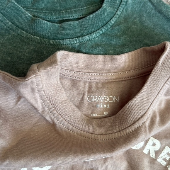 Grayson Mini Toddler Boy Short Sleeve Jersey T Shirt| Beige, Olive Green, 3T - Picture 2 of 2